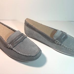 Sebago Dove Grey Suede Slip Ons